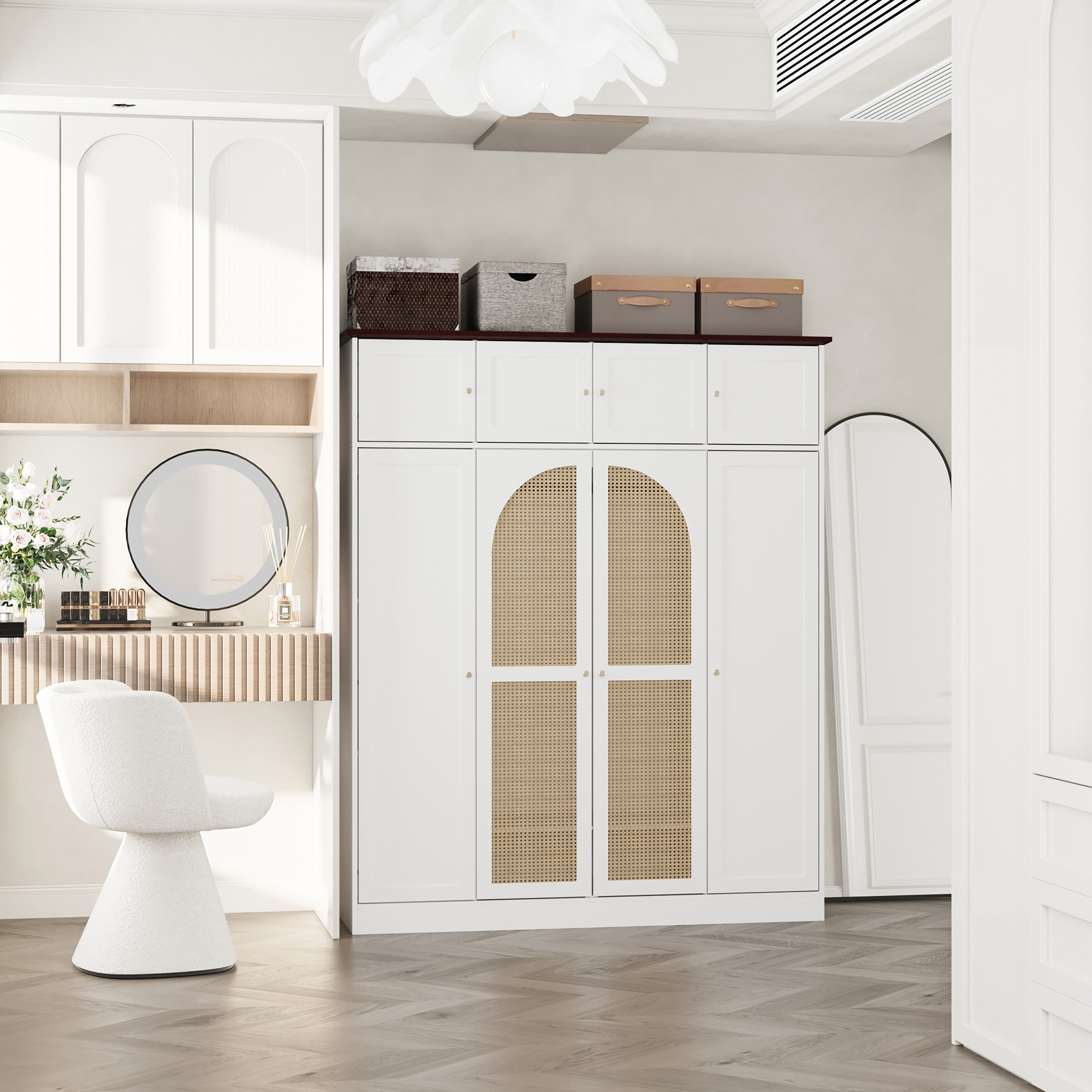 70.87" Tall 8-Door Large Capacity Armoire Wardrobe Closet