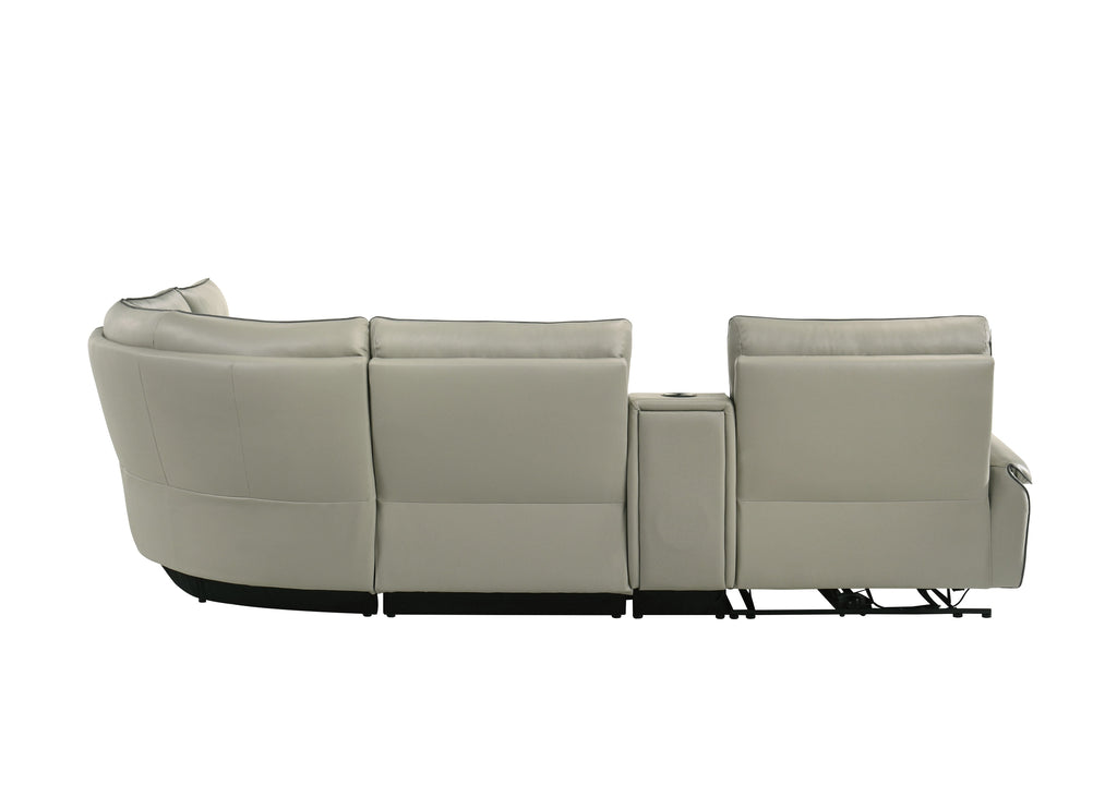 Jayke Top Grain Leather Match Power Motion Sectional Sofa