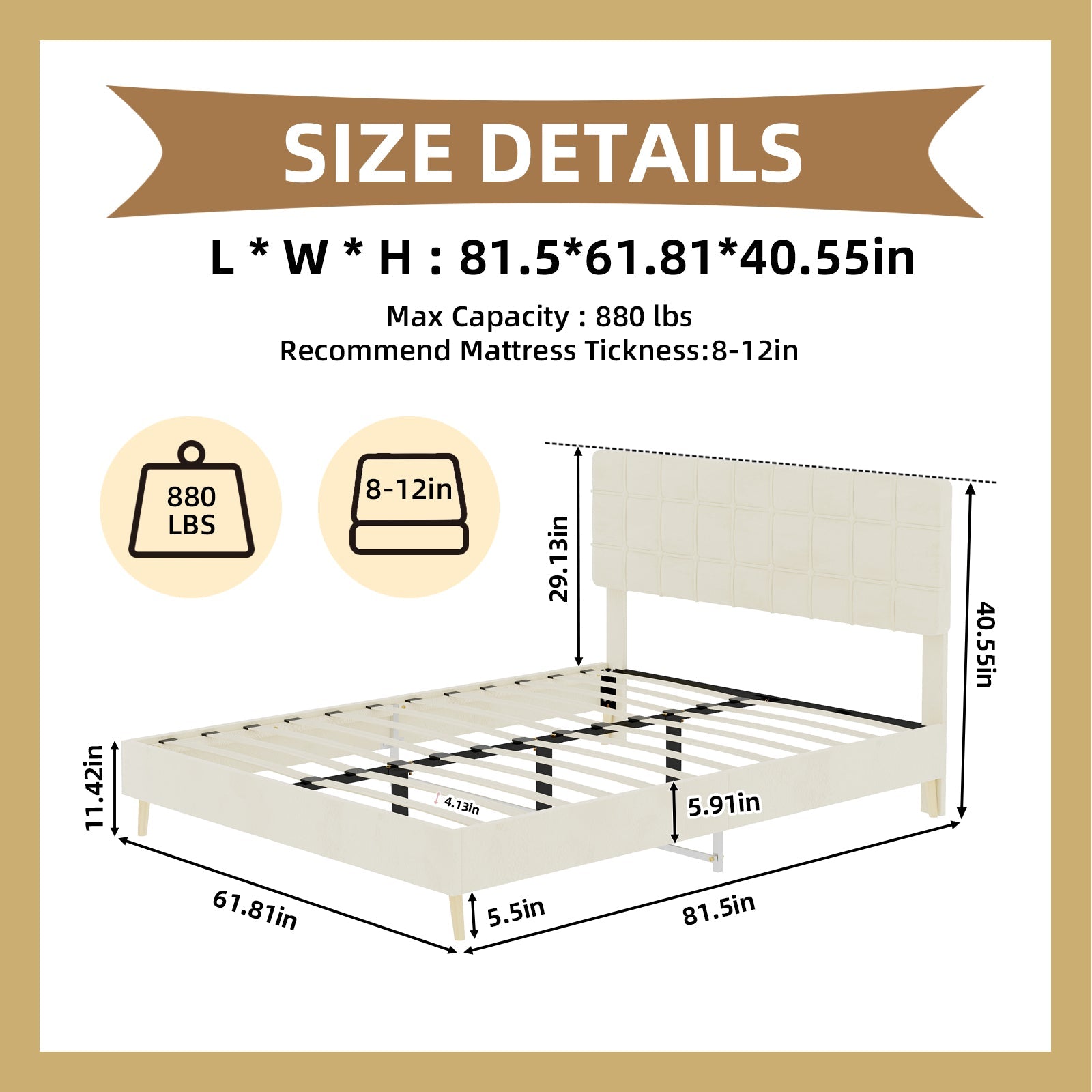 Modern Upholstered Bed Frame