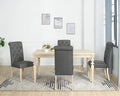 Amonia 5-Piece Dining Set, Turned-Leg Dining Table with 4 Tufted Chairs
