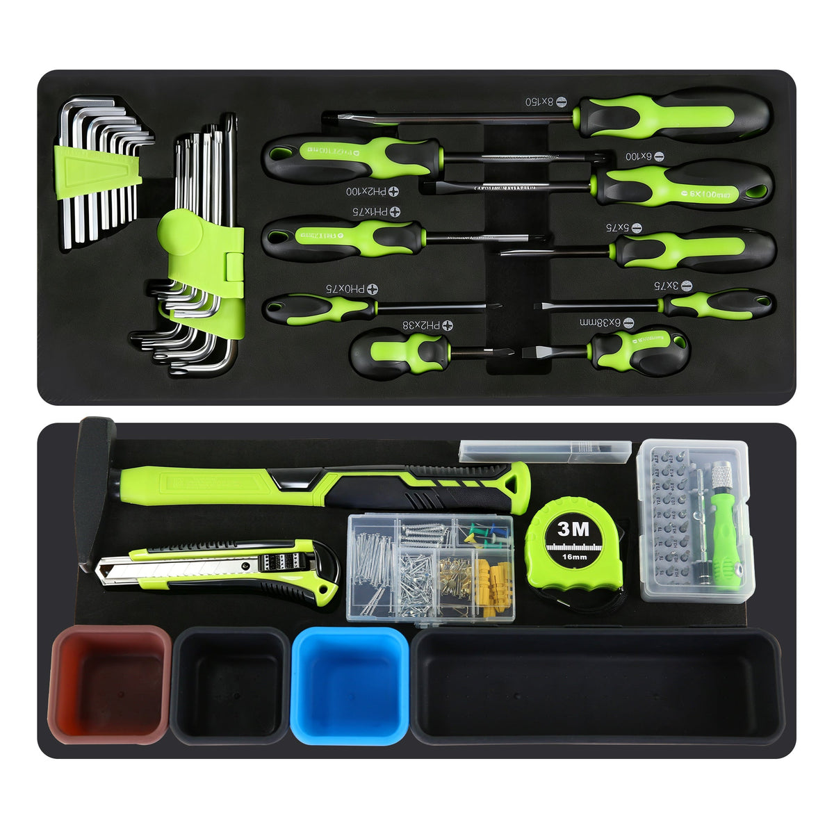 465-Piece Mechanics Tool Set with 3-Drawer Heavy Duty Metal Box