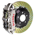 Brembo 03-06 G35 Sedan/Coupe/03-08 350Z Fr GTR BBK 6 Pist Billet 355x32 2pc Rotor Drilled- Nickel 1M1.8024AR