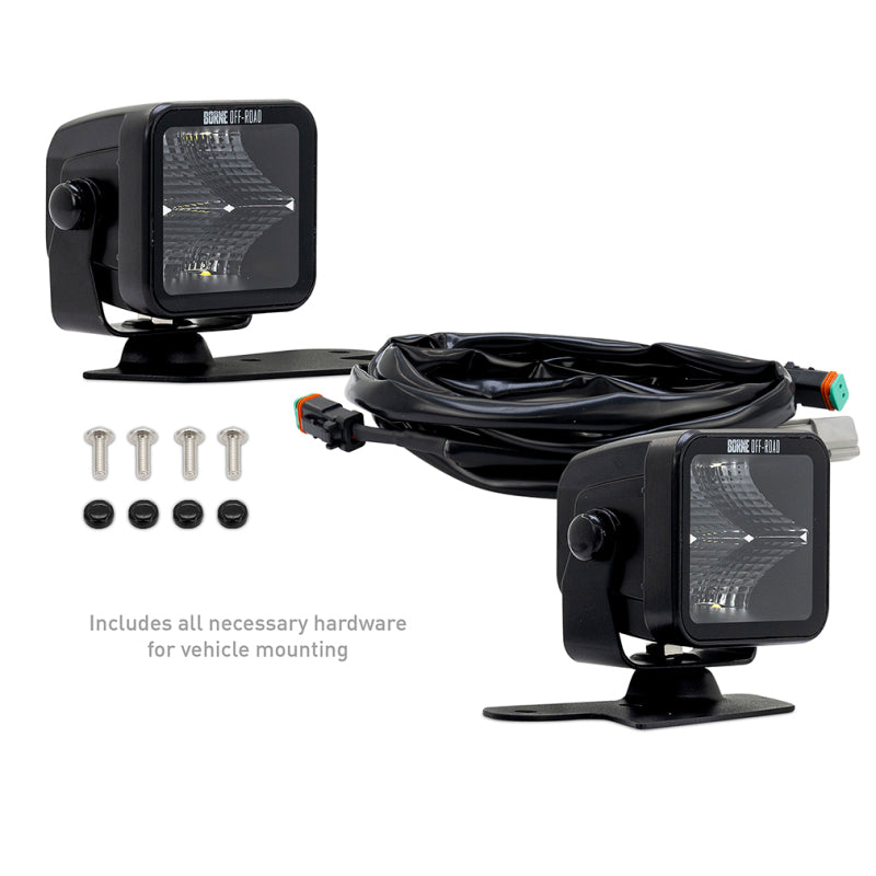 Borne Off-Road 21+ Bronco Light Pods 2pc Ditch 3x3 Spot Upfit BNLT-BR-21-DT2SU