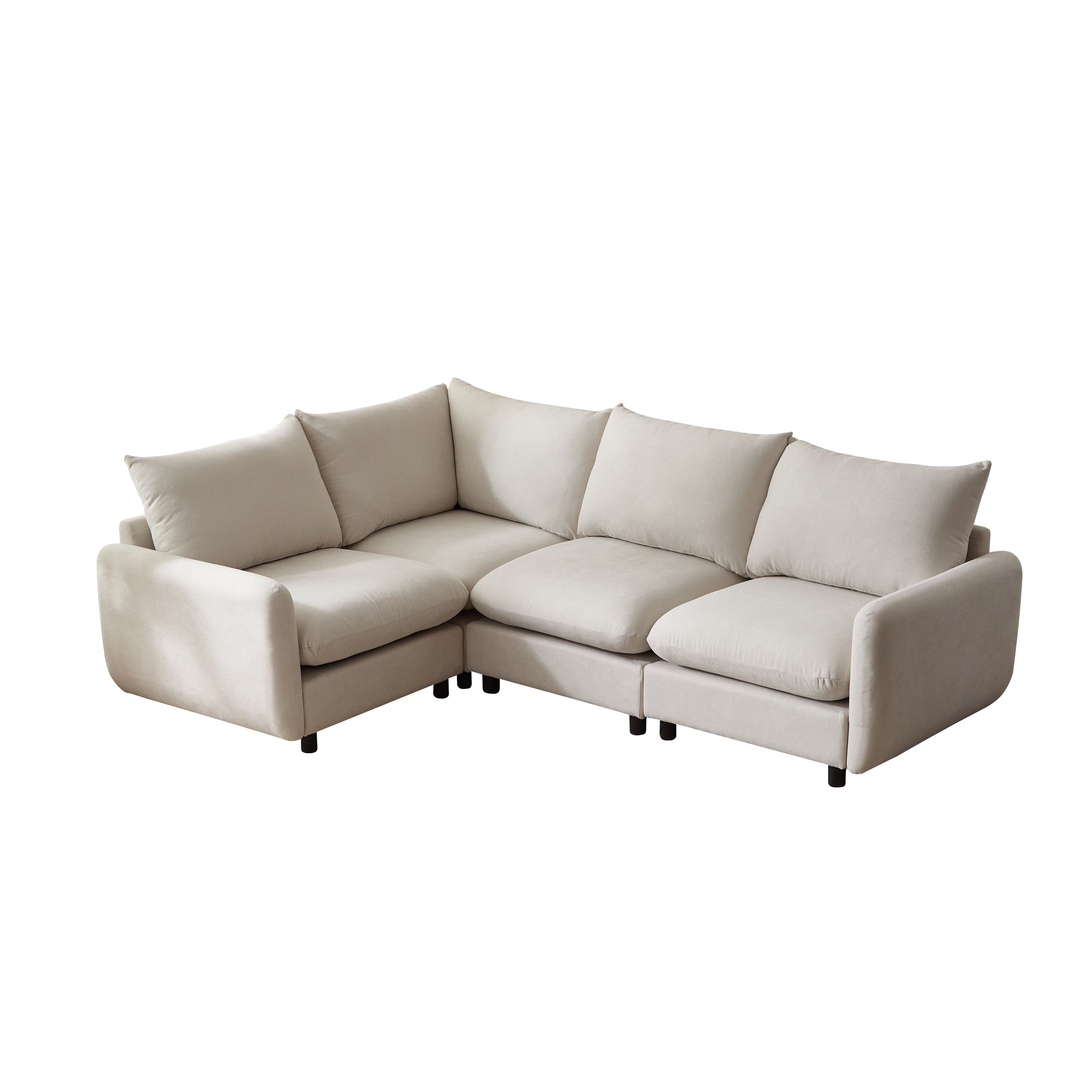 99 in. 4-Piece L Shaped Modular Free Combination Sectional Sofa