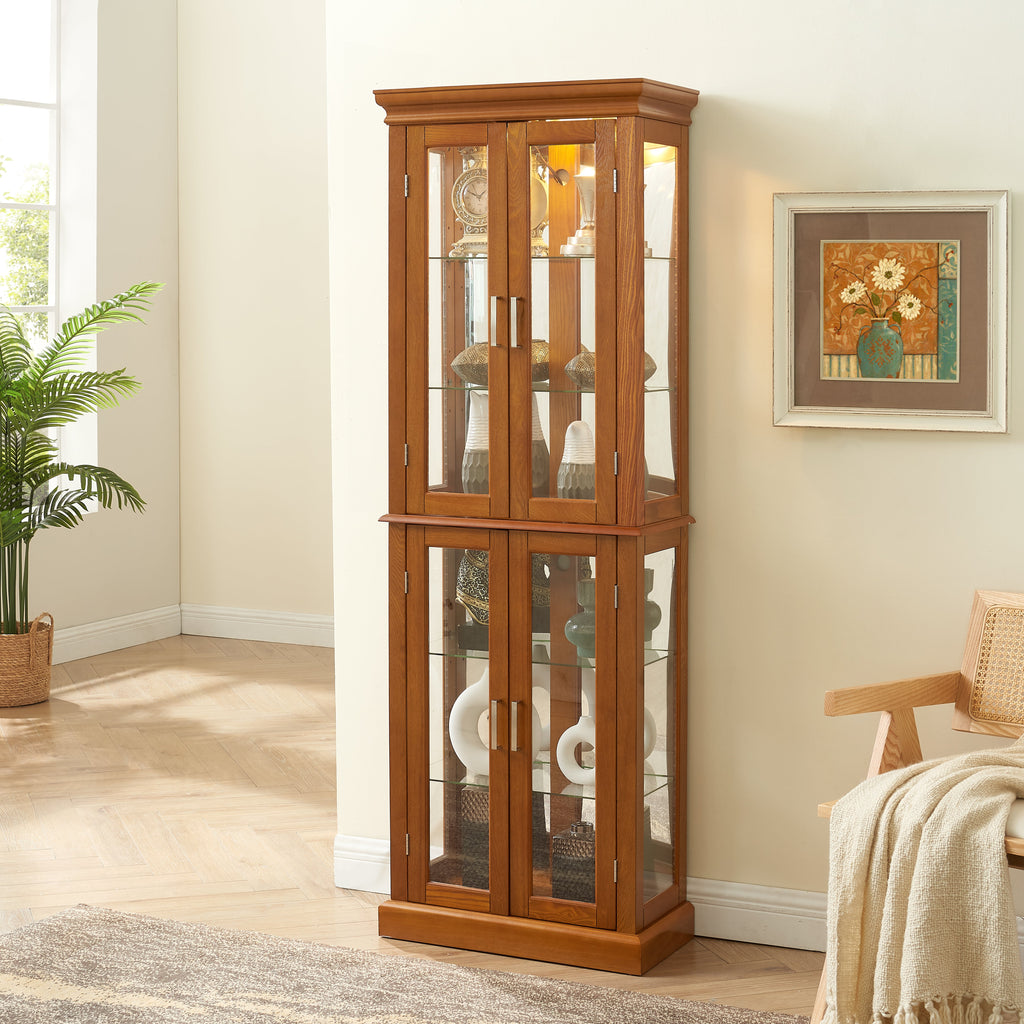 Lighted Curio Cabinet with Adjustable Shelves