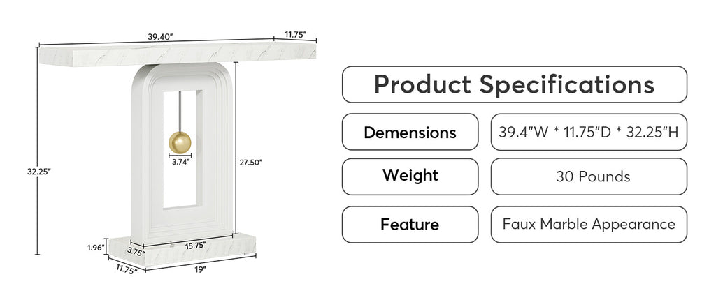 Modern Console Table with Geometric Base