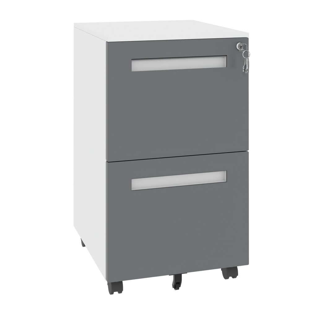 2-Drawer Mobile File Cabinet with Lock