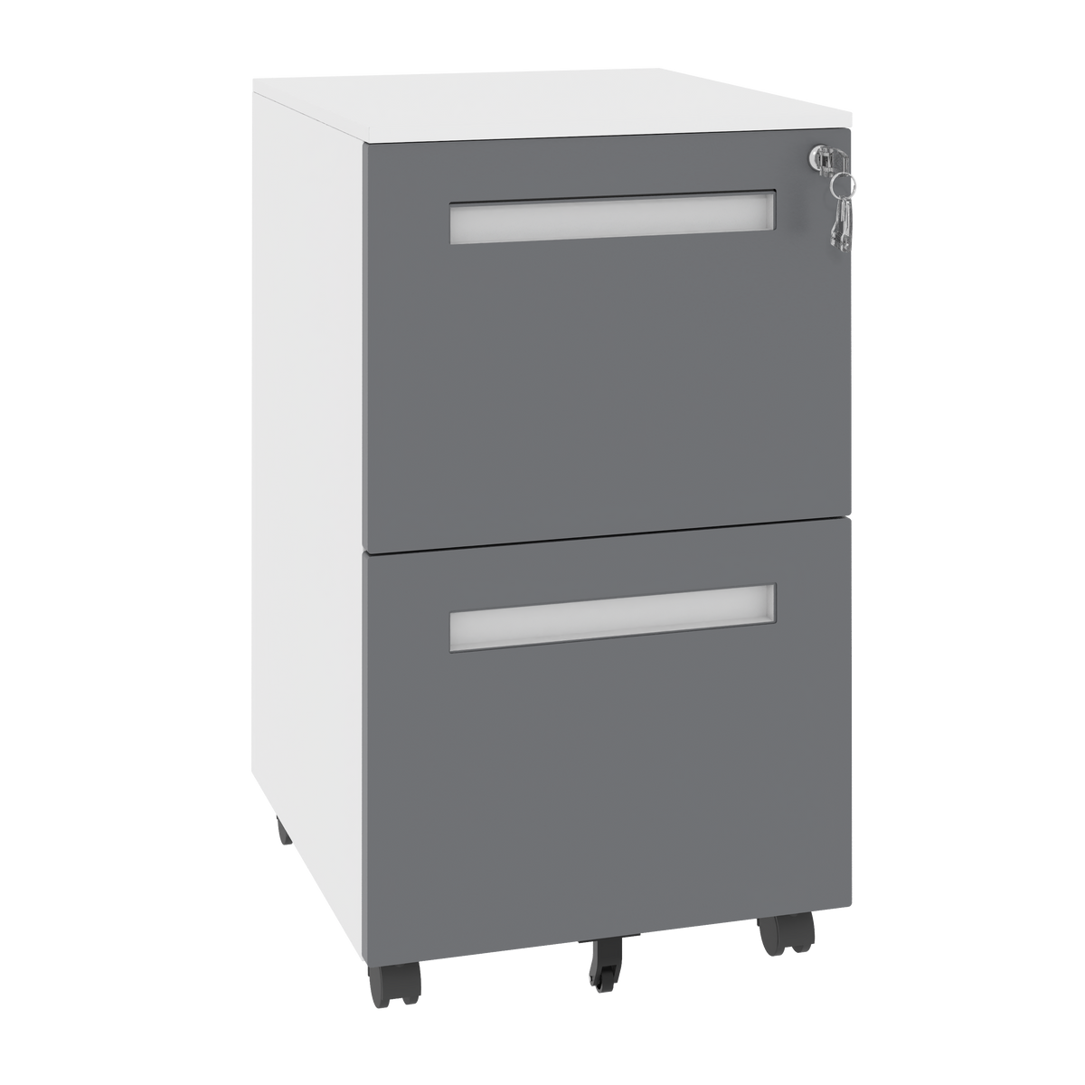 2-Drawer Mobile File Cabinet with Lock