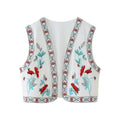 Retro Style Embroidered Vest Top