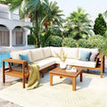 GO 4 Pieces Outdoor Acacia Wood Sofa Set