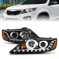 Anzo 2011-2013 Kia Sorento Projector Headlights w/ Halo Black (CCFL)