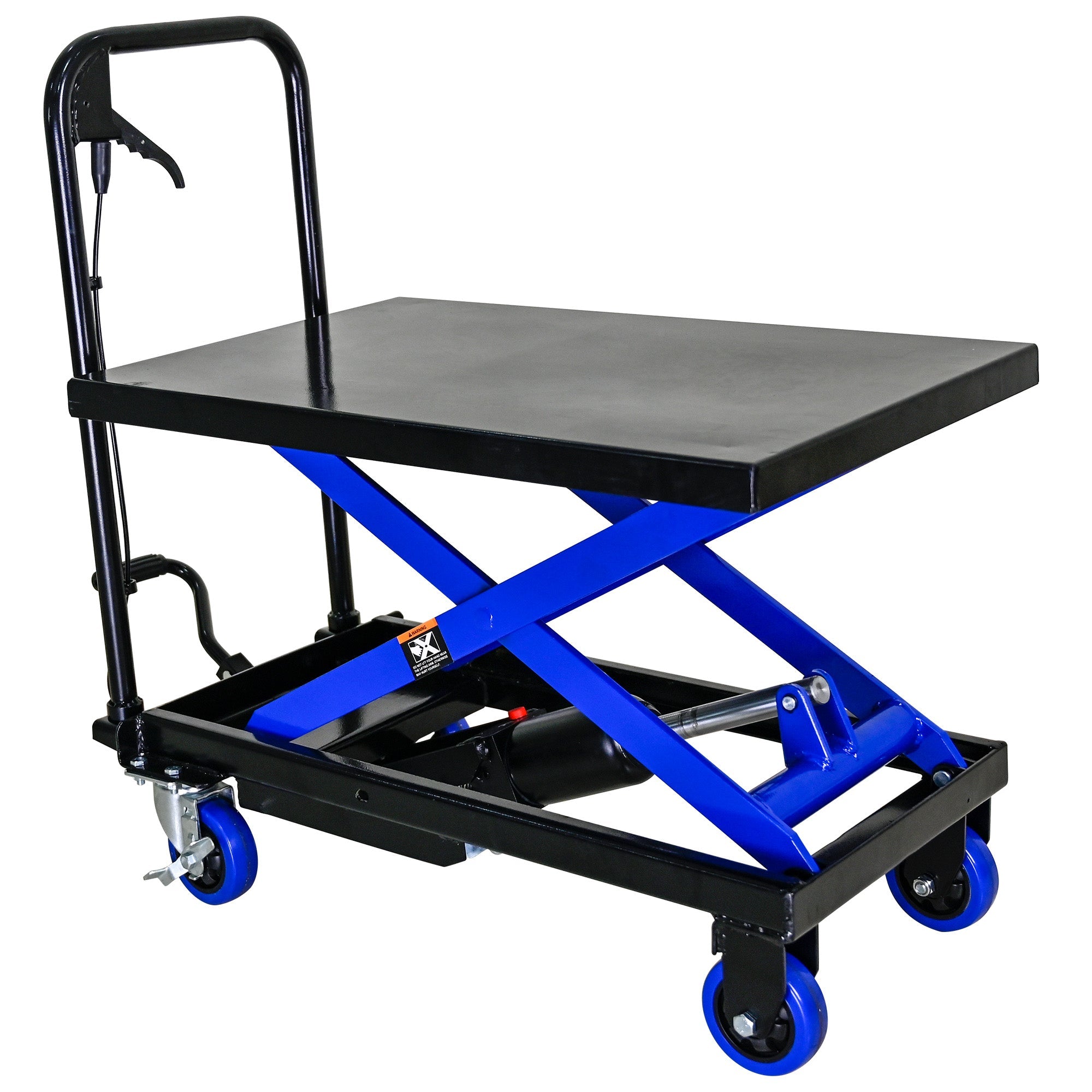Hydraulic Lift Trolley, 500 LBS Capacity, BLACK+BLUE