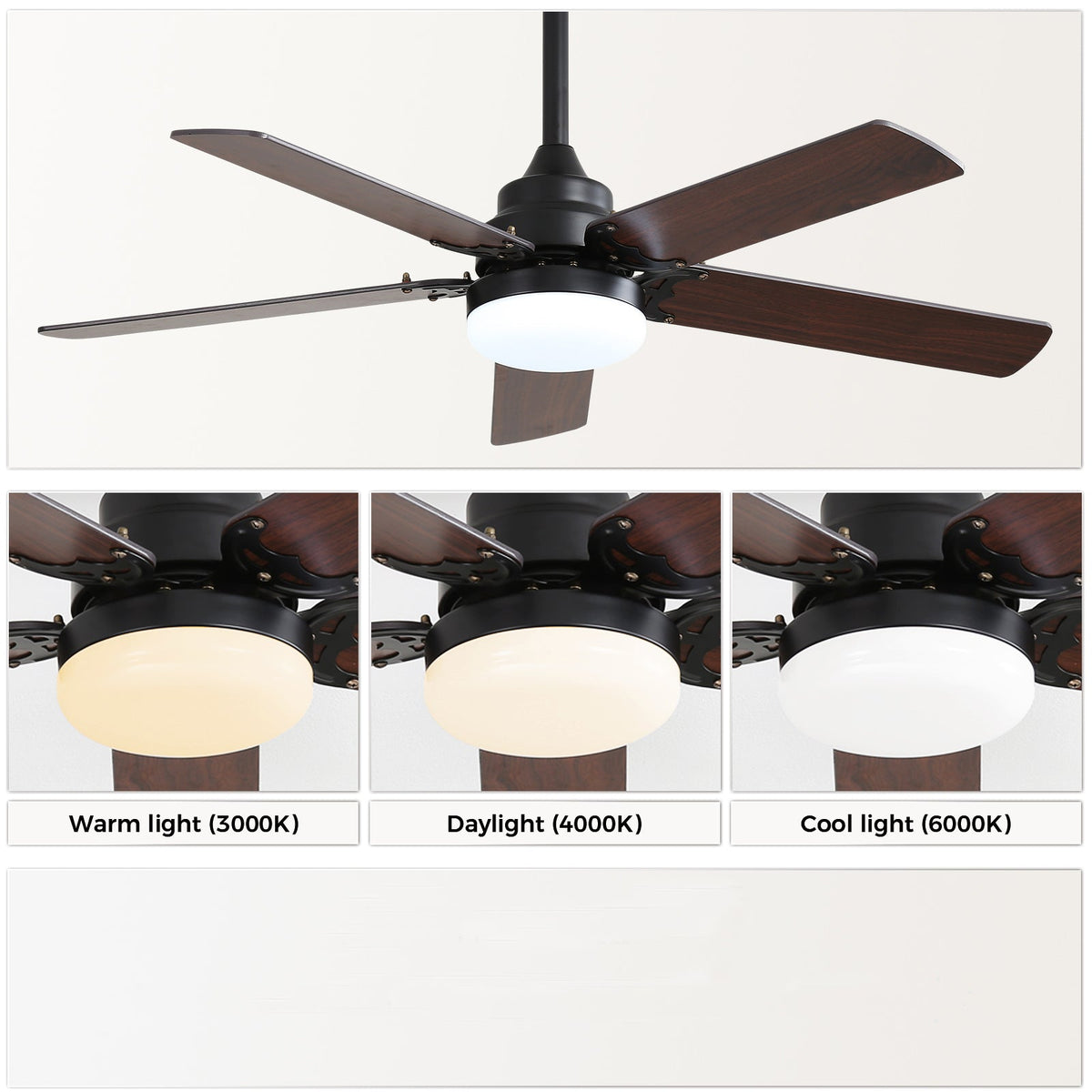 Low Profile 42 Inch Ceiling Fan With LED Light