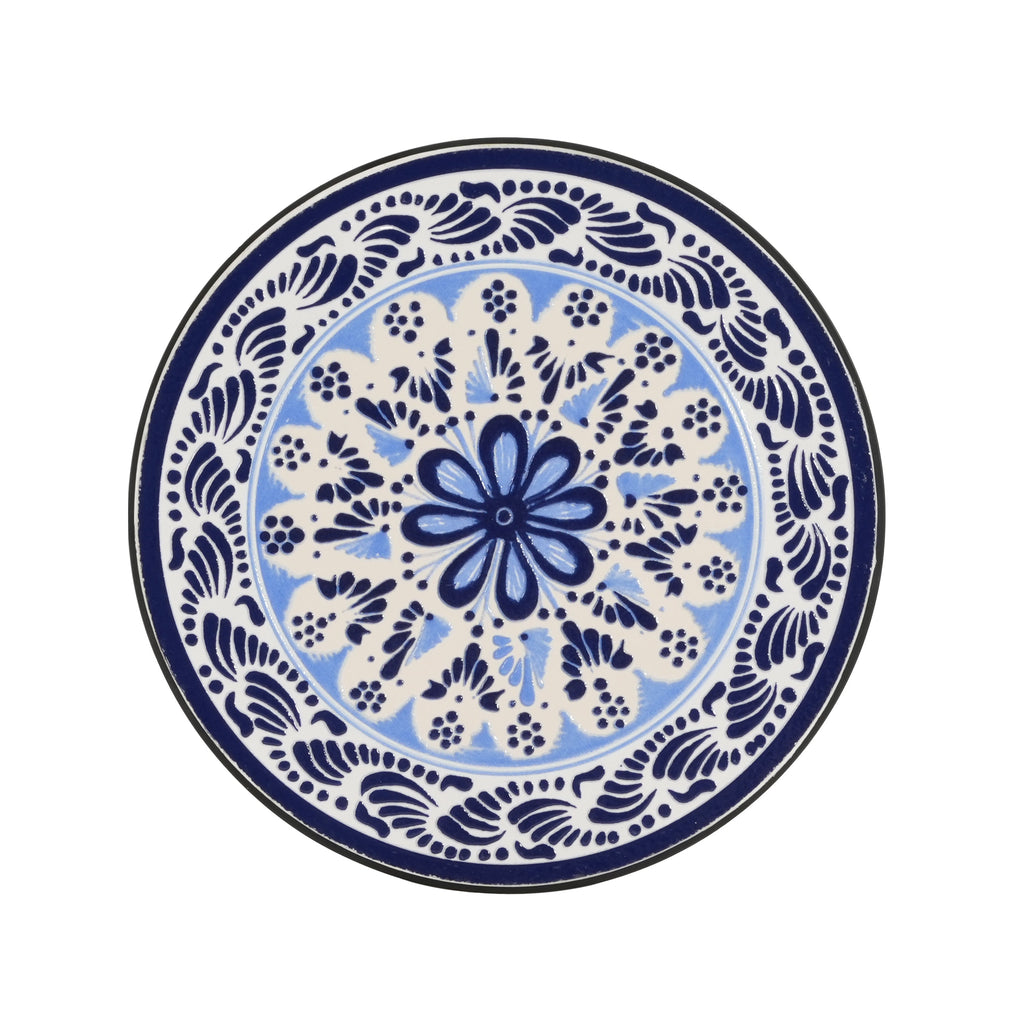 Patio Side Table, Blue + Black