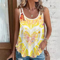 Womens Printed Loose-fit Sexy Stylish Spaghetti-strap Top