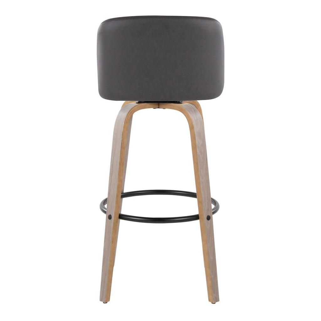 30" Contemporary Fixed-Height Barstool with Swivel in Light