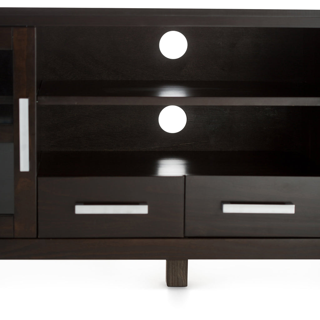 Kitchener 60 Inch Wide Solid Wood TV Stand in Hickory