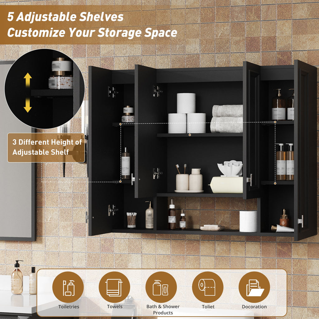 Modern Bathroom Cabinet with 5 Adjustable Shelves