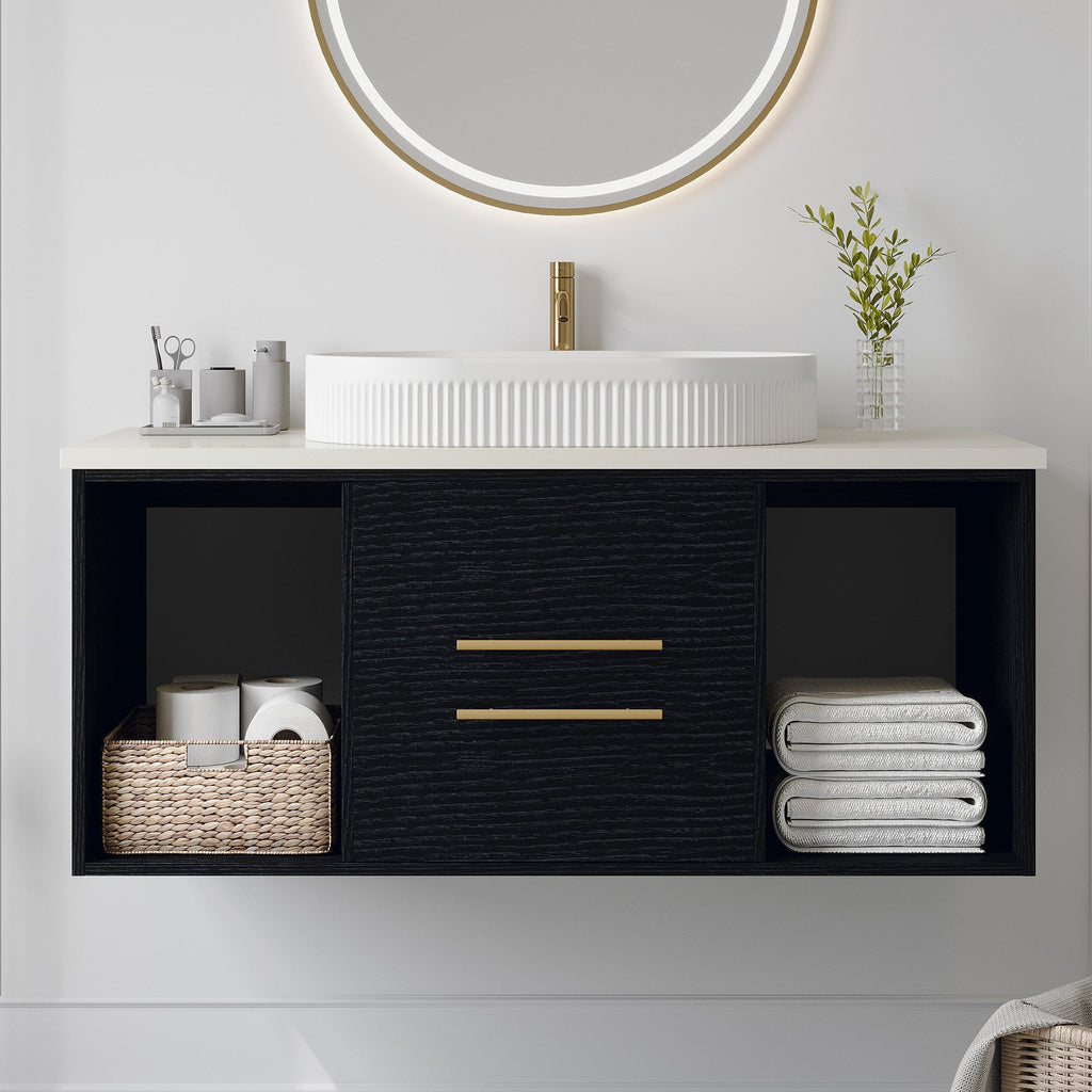 Modern 39.4-In Wall-Mounted Bathroom Vanity