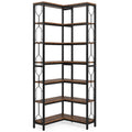 Stylish 7-Tier Industrial Corner Bookshelf
