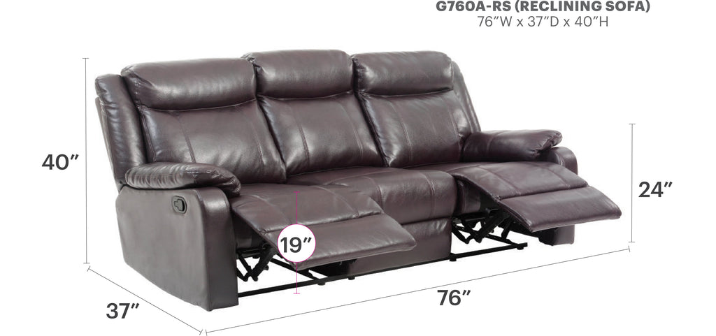 G760A-RS Double Reclining Sofa