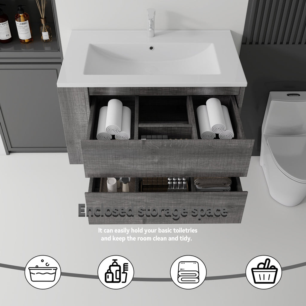 36 Inch Floating Bathroom Vanity with Sink