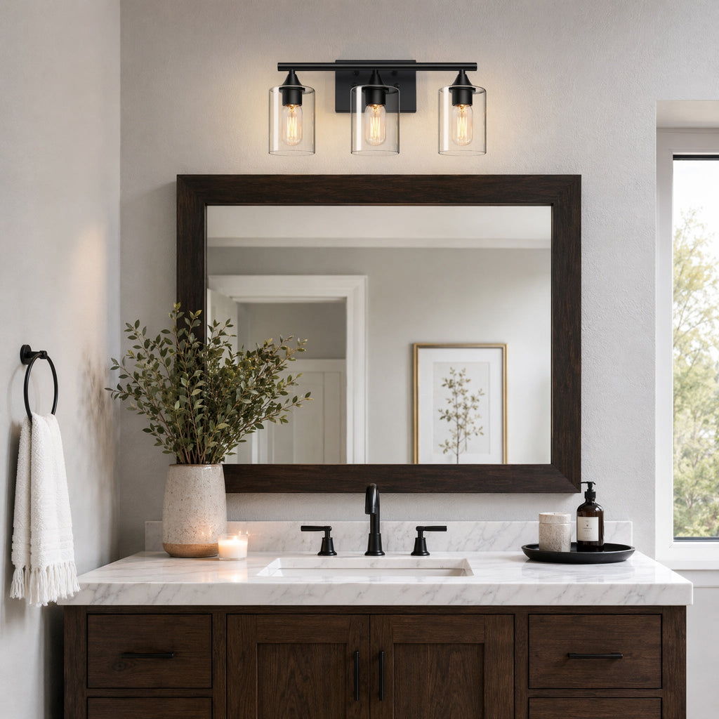 3-Light Matte Bathroom Vanity Wall Light
