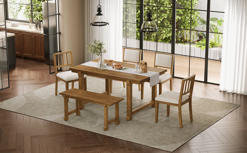 TREXM 6-Piece Farmhouse Dining Set for 6