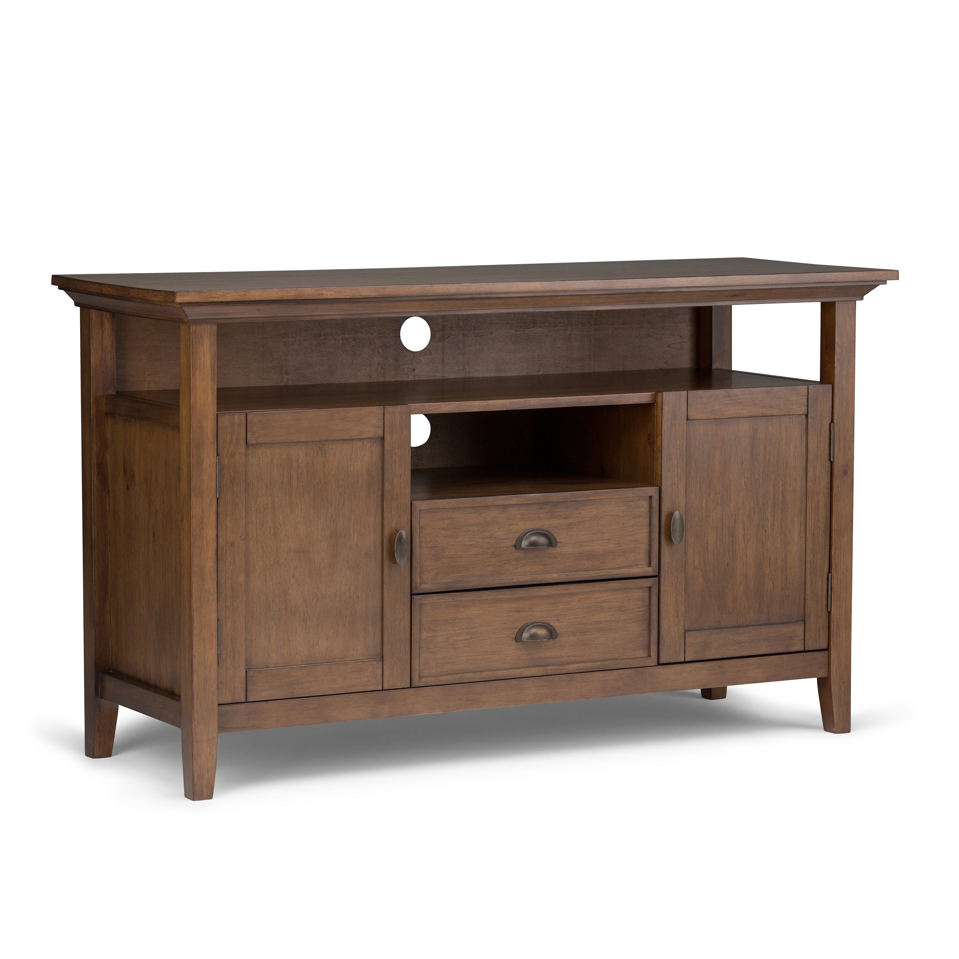 Redmond 54 Inch Wide Solid Wood Tall TV Stand in Tobacco