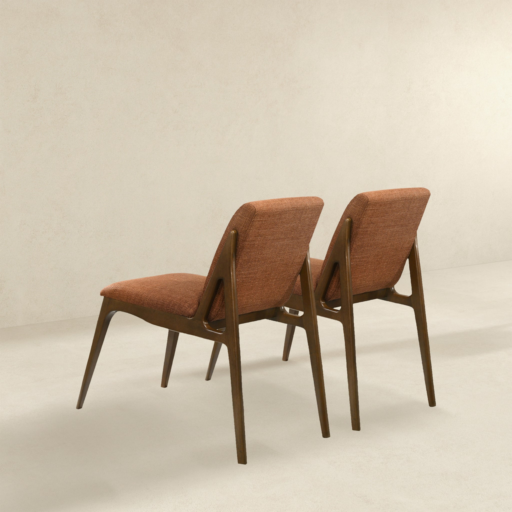 Grivelle Orange Fabric Dining Chair (Set of 2)