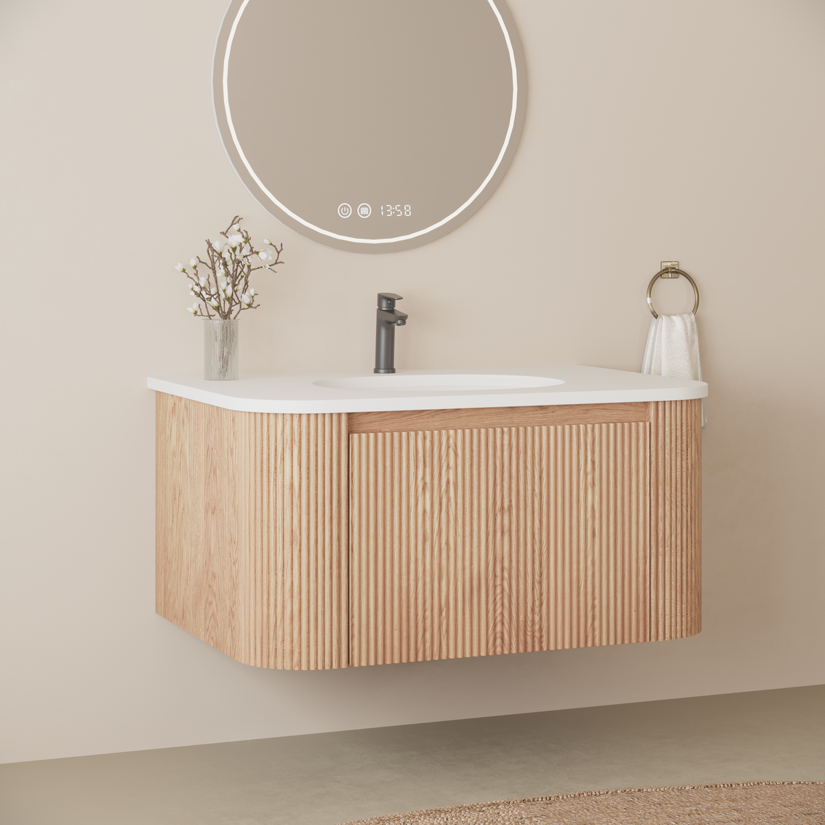 Arcora 30 Inch Wall Mounted Bathroom Vanity with Sink