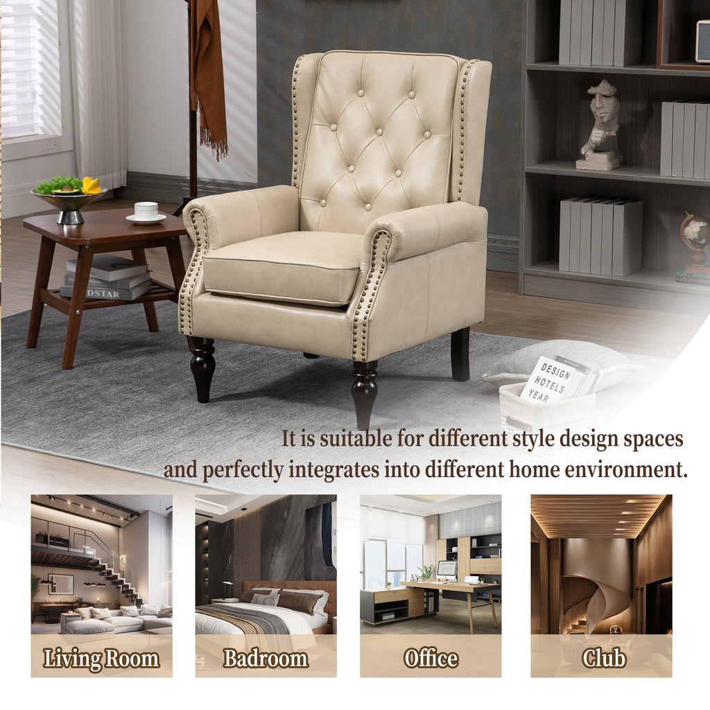 Wood Frame Armchair - Modern Accent Chair Lounge Chair