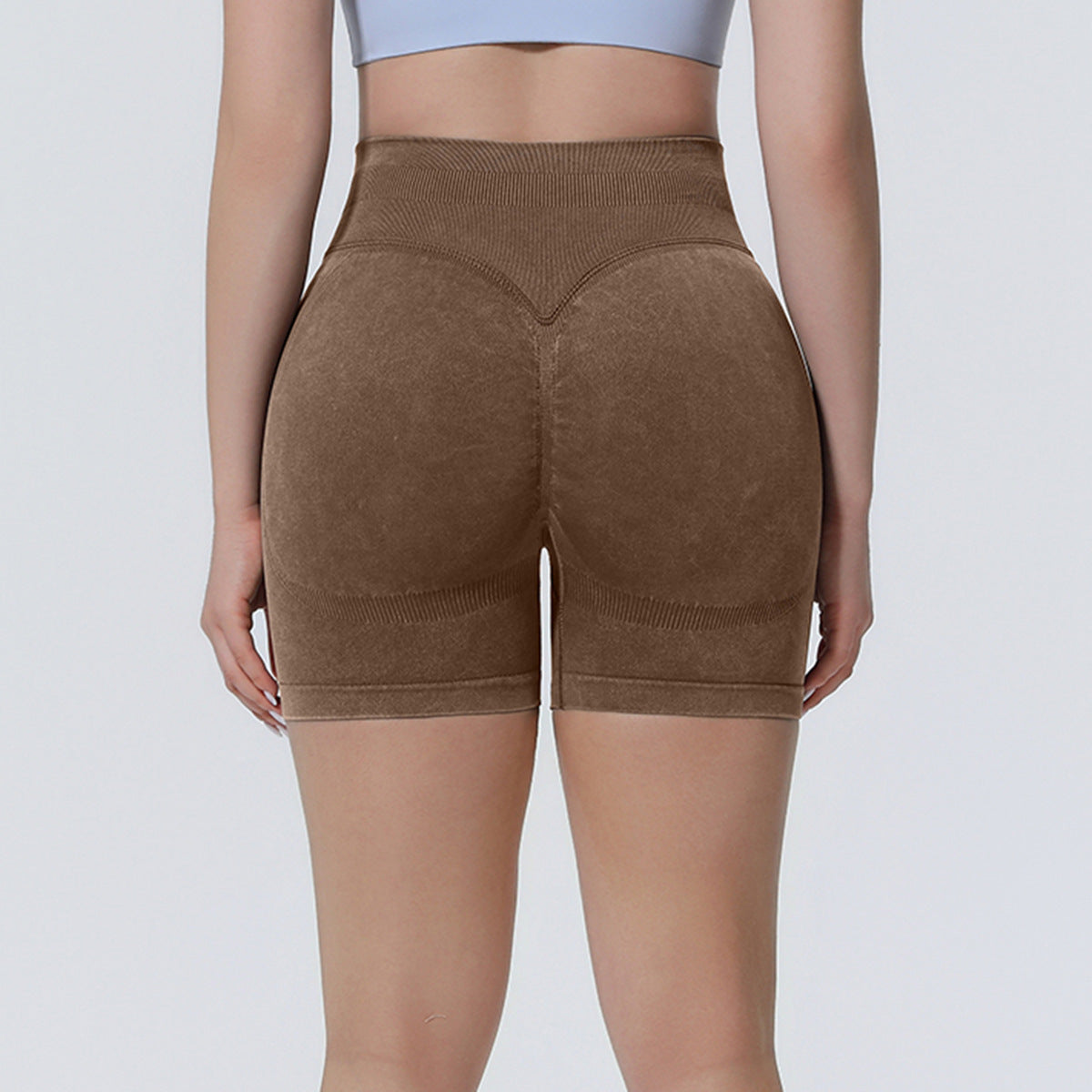 Seamless Knitted Sand-washed Yoga Shorts