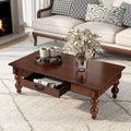 Rectangular Wooden Coffee Table with Storage Drawer