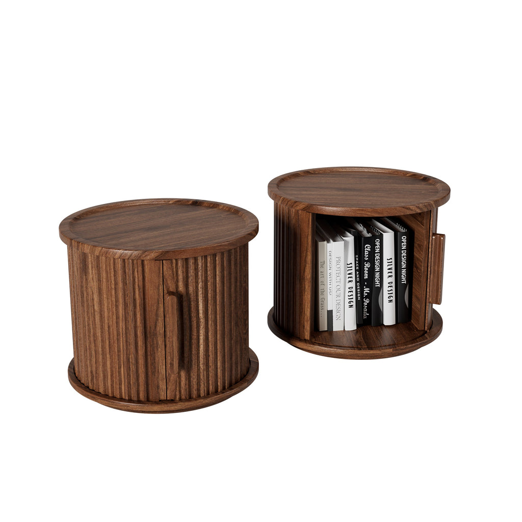 2-Piece Round Coffee Table Set, Modern Nesting Side Tables