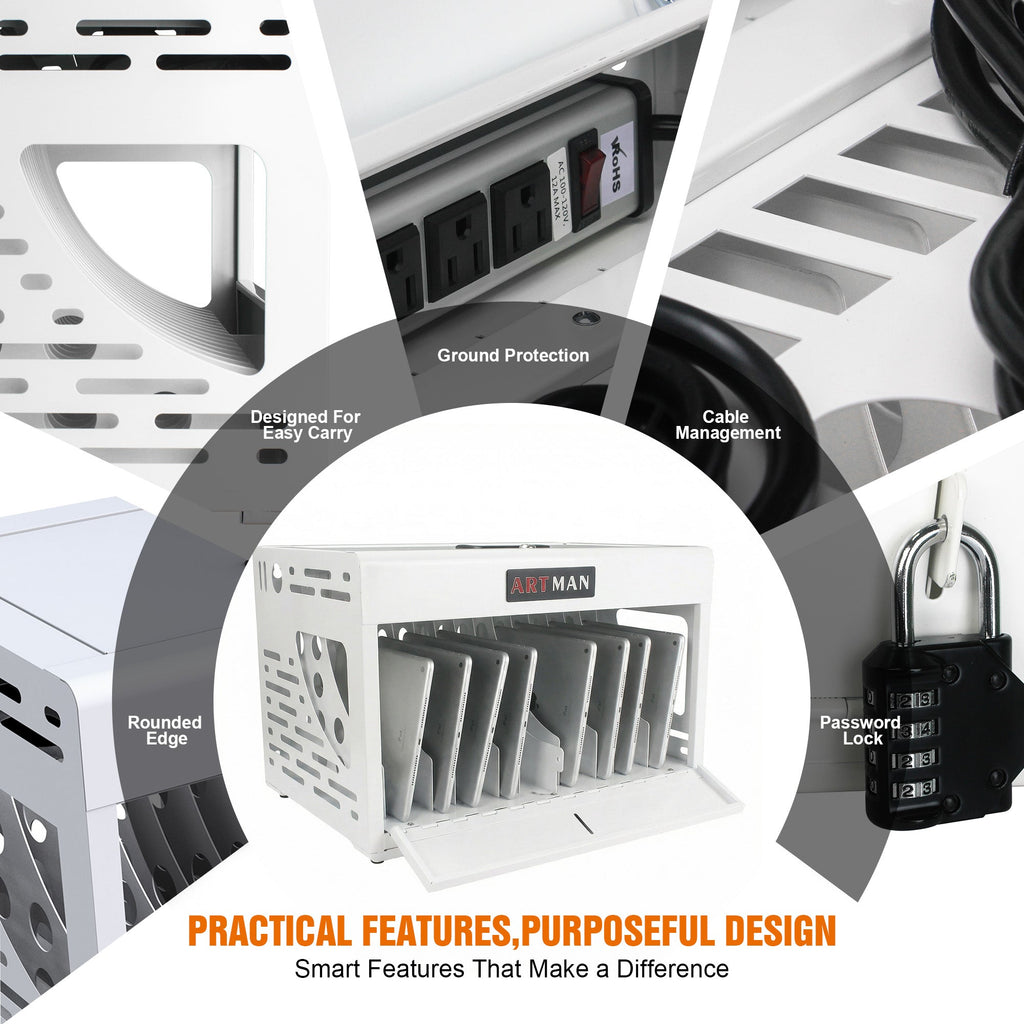 16-Device Charging Station for Laptops/Tablets