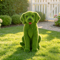 Flocked Dog Garden Statue - 13.78" Resin Figurine