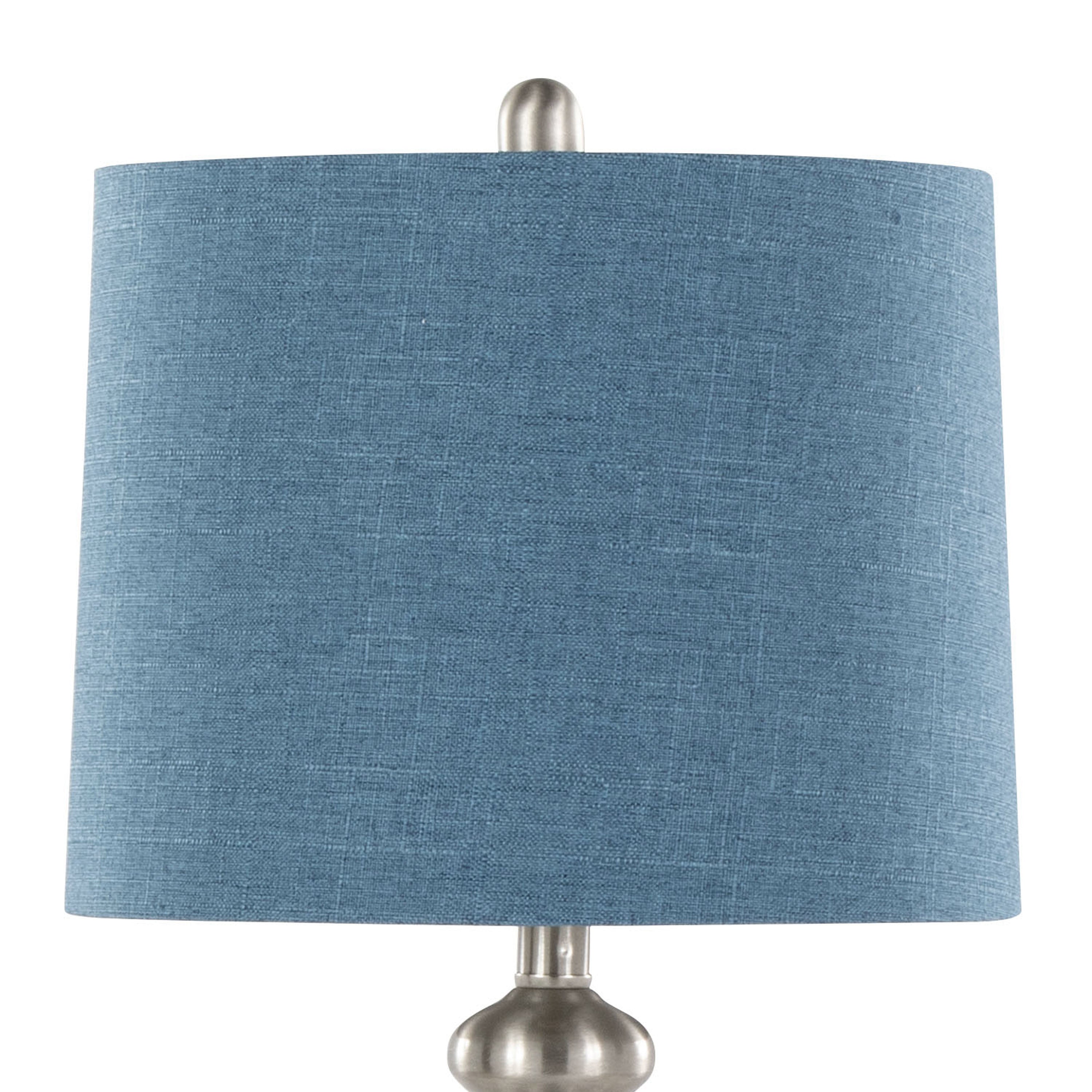 27" Contemporary Metal Table Lamp in Brushed Nickel