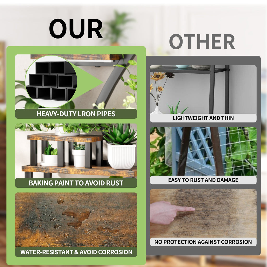 9-Tier Indoor Plant Stand with Grow Lights