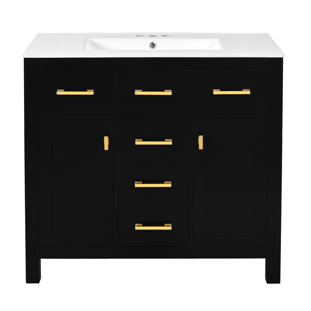 36'' Bathroom Vanity with Ceramic Sink Combo Set