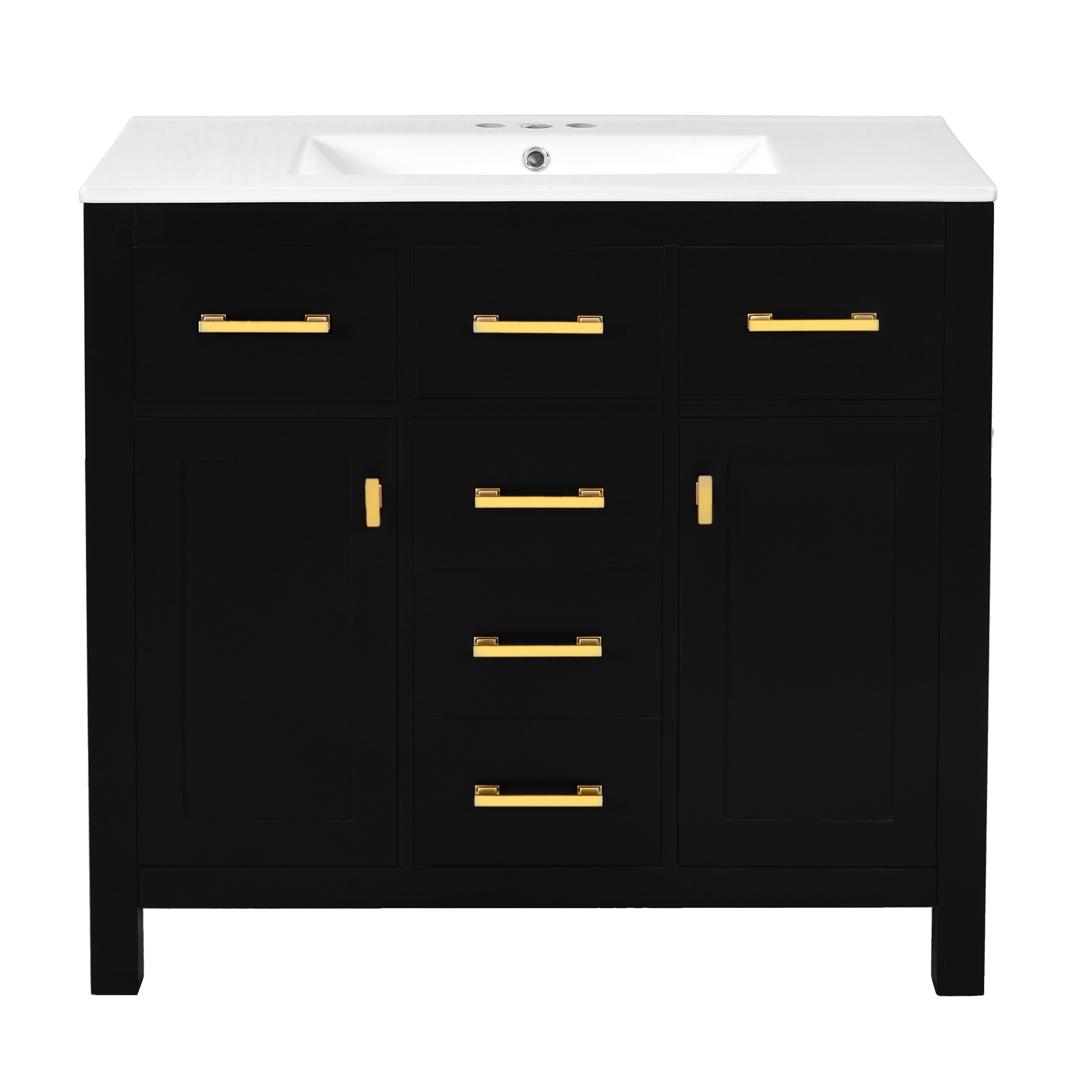 36'' Bathroom Vanity with Ceramic Sink Combo Set