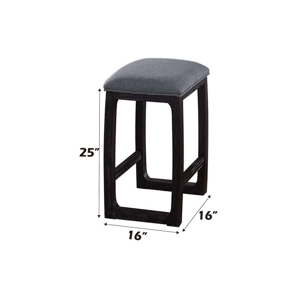 Razo Fabric & Weathered Counter Height Stool