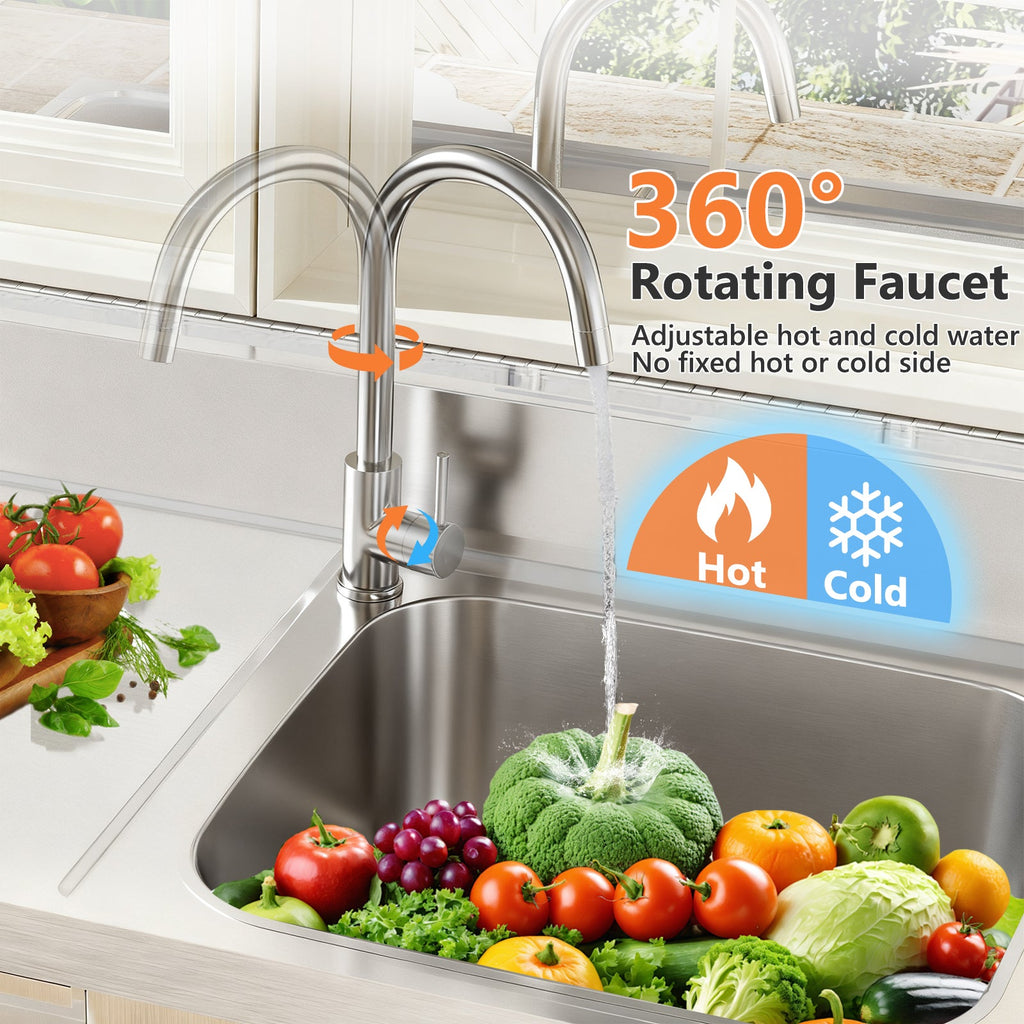 304 Stainless Steel Outdoor Utility Sink With Workbench & Storage Shelf