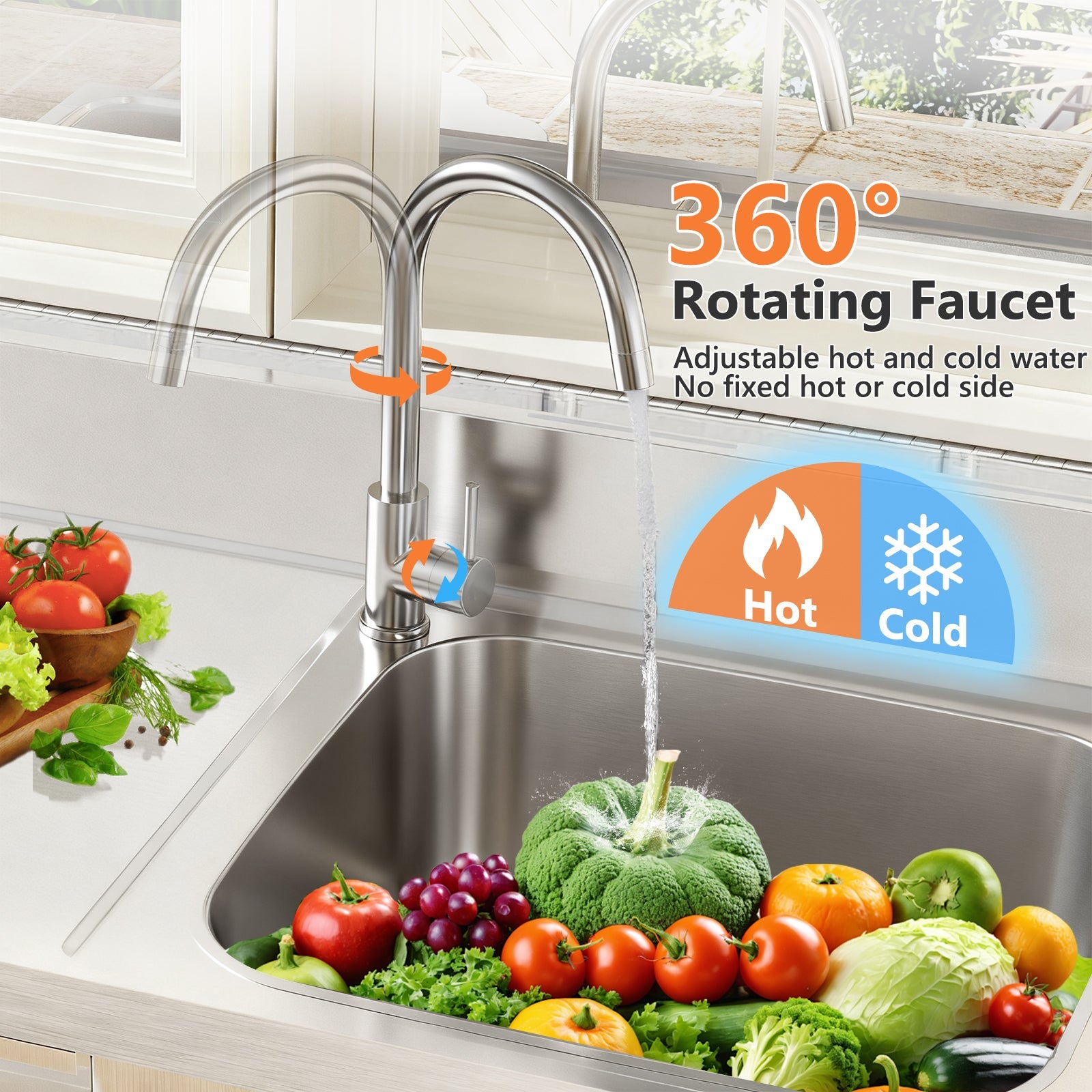304 Stainless Steel Outdoor Utility Sink With Workbench & Storage Shelf