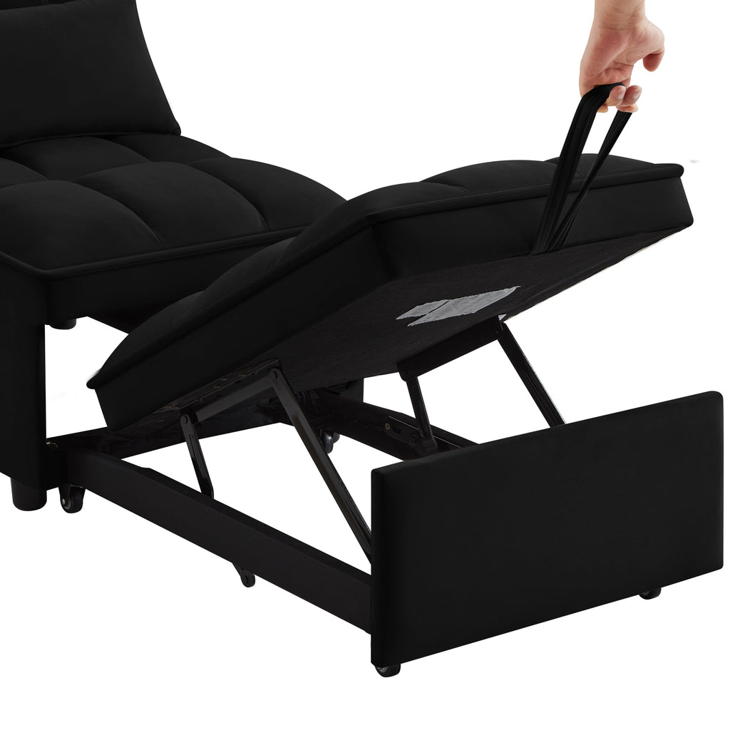 4 In1 Multi-Function Single Sofa Bed with Storage Pockets