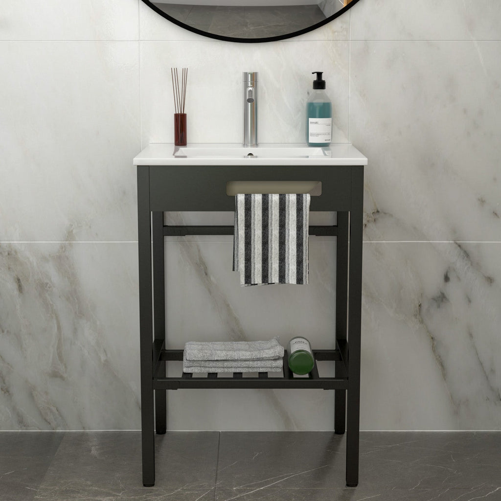 24" x 18" Bathroom Ceramic Console Sink