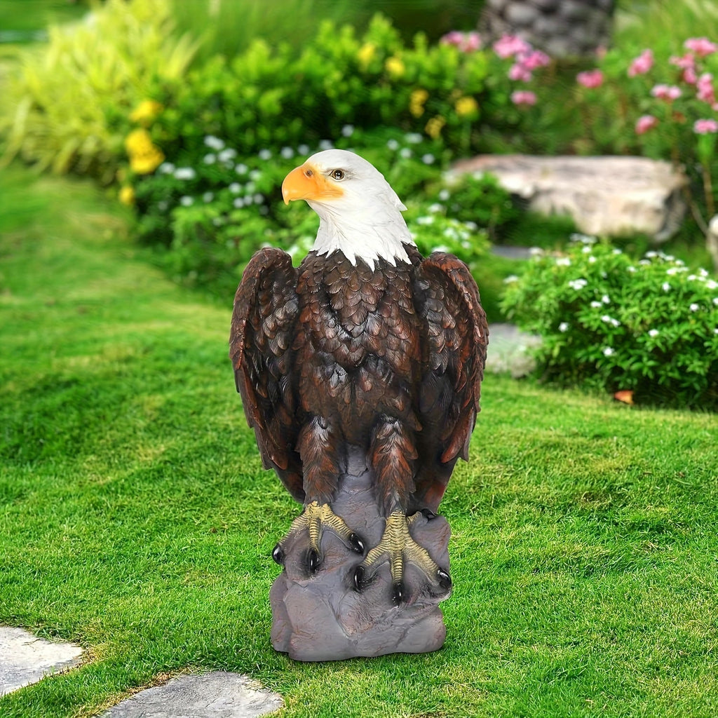 Large Standing Bald Eagle Garden Statue