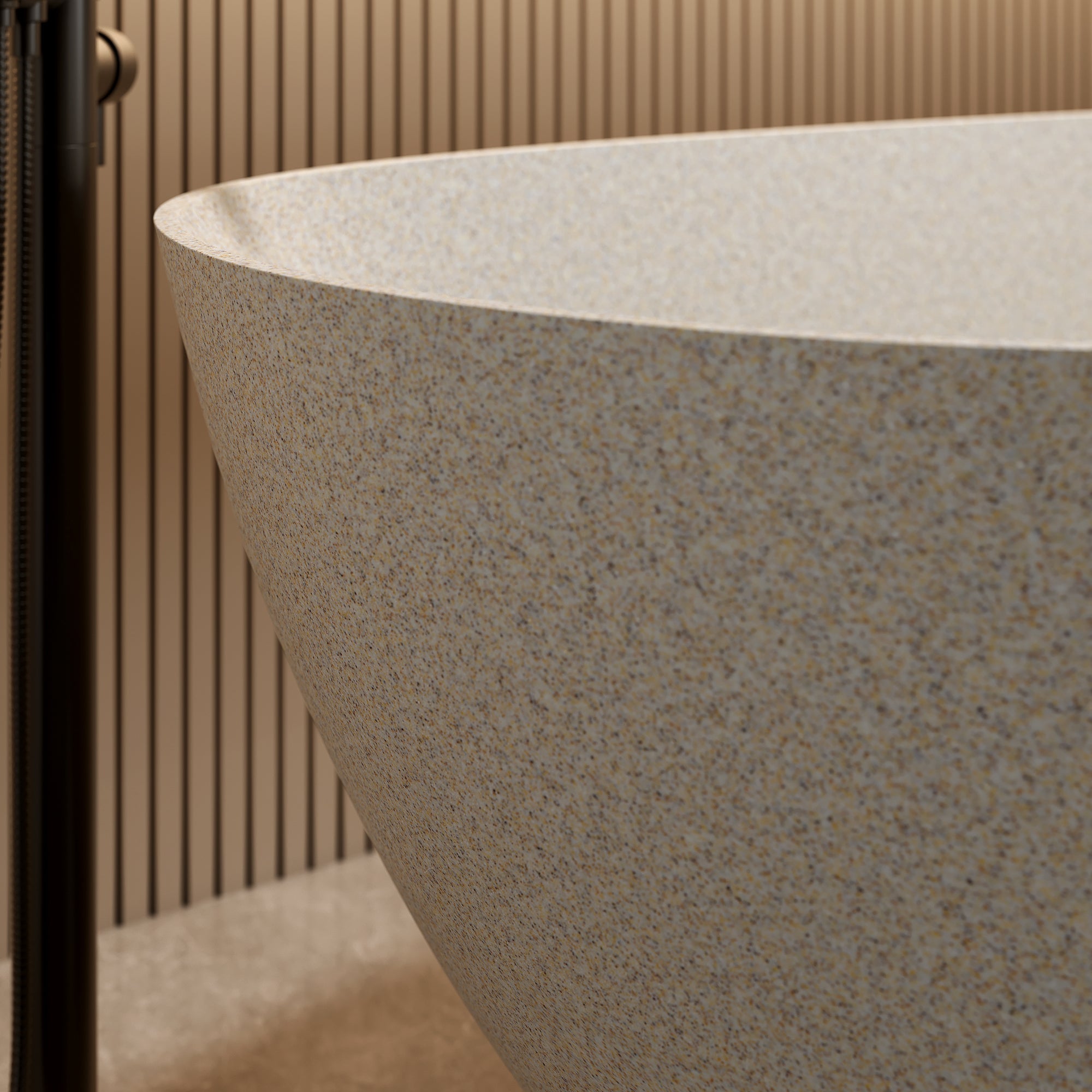 61'' Freestanding Bathtub Resin Stone Soaking Bathtub