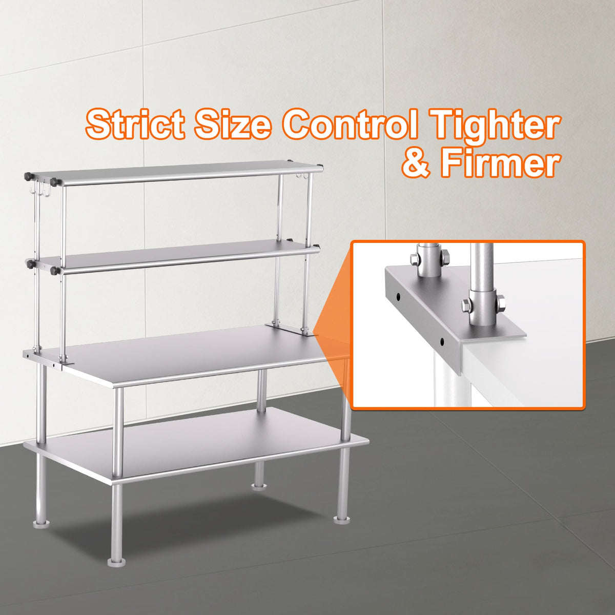 72 Inch Adjustable Stainless Steel Kitchen Rack