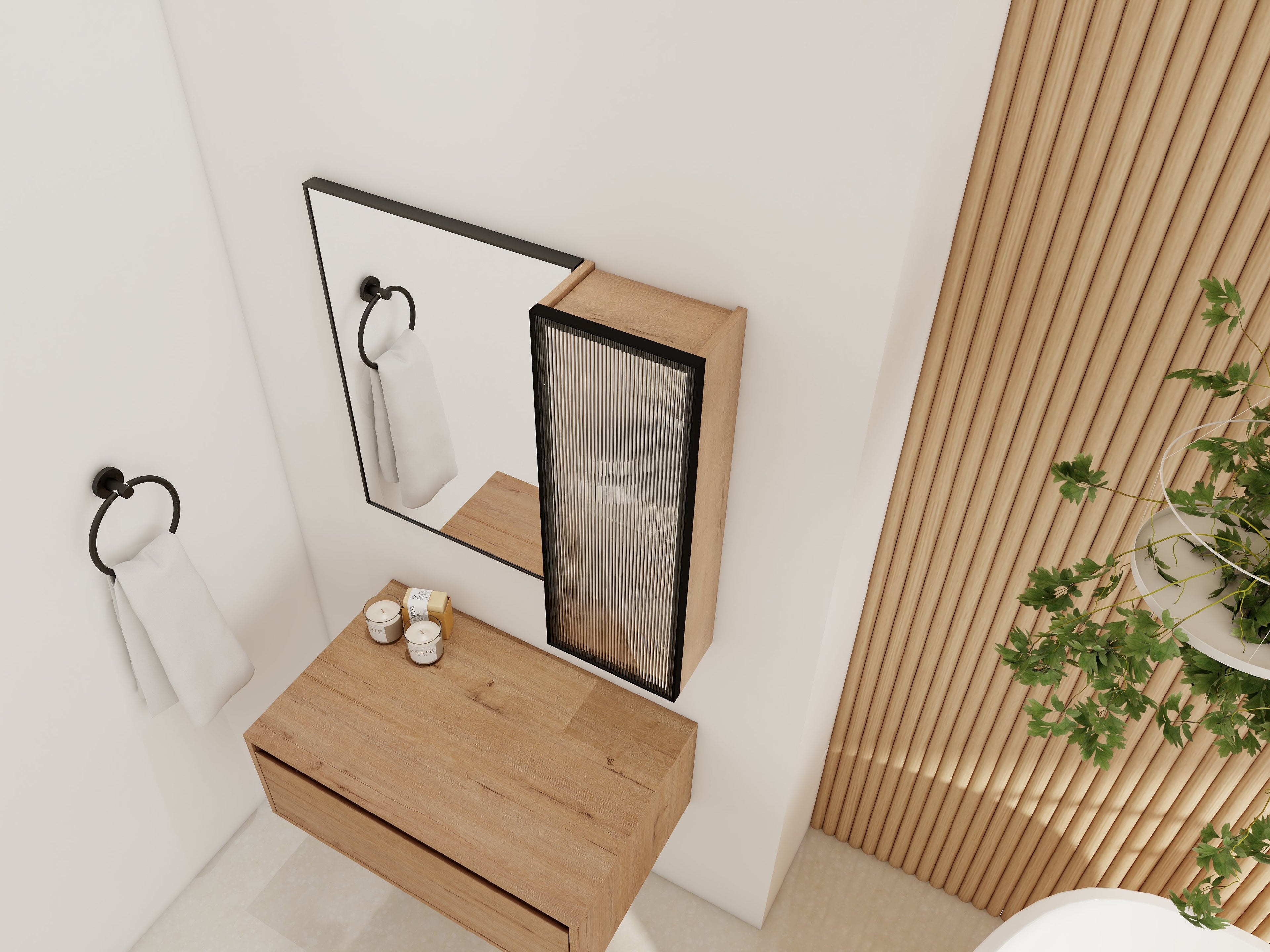 10" Bathroom Wall Mirror Cabinet with Acrylic Door